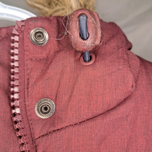 ⚡️2 For $15⚡️Women's Burgundy Winter Bomber Jacket with hood size xs - Picture 11 of 14